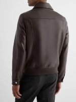 Mens Brown Faux Leather Jacket