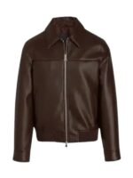 Brown Faux Leather Jacket For Mens