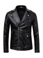 Black Biker Buston Shining Leather Jacket