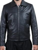 Order Mens Classic Vintage Black Leather Jacket