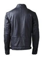 Mens Black Wansfell Slim Fit Leather Biker Jacket