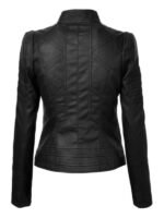 Womens Black Leather Biker Jacket