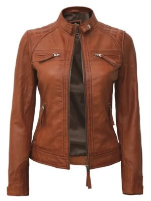 Diamond Tan Motorcycle Leather Jacket