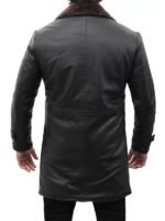 Mens Coat Black Shearling Leather