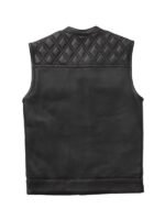 Men’s Black Ranger Club Style Leather Biker Vest