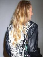 Blake Biker Lively Floral Black Leather Jacket