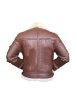 Men's Brown Fur Collar Bomber Leather Jacket