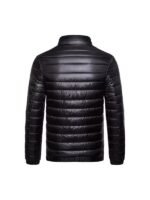 Classic Padded Black Puffer Leather Jacket For Mens