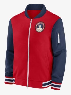 Cleveland Guardians Full-Zip Red And Blue Bomber Jacket