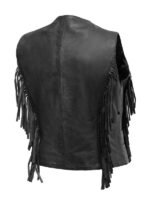 Women’s Cowgirl Black Fringe Style Leather Vest