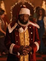 Lil Rel Howery Movie Dashing the Snow Santa Claus Red Coat