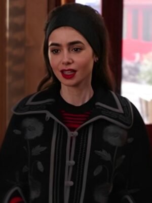 Emily in Paris S04 Lily Collins Floral Cape Coat