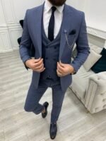 3 Piece Slim Fit Blue WeddingFor Suit Mens