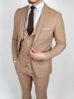 Men’s 3 Piece Wedding Tan Suit