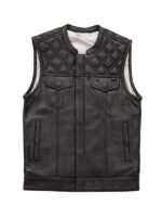 Black Ranger Biker Club Style Leather Biker Vest For Men's