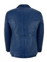 Men's Blue Classic Leather Blazer