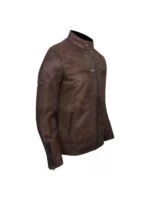 Mens David Beckham Brazil Vintage Slim Fit Biker Jacket Leather