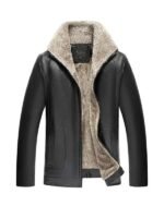 Lierdar Fur Faux Leather Jacket for Mens and Womens