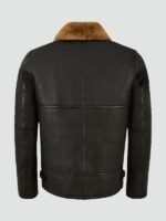 Traditional Shearling Black Leather For Jacket Mens