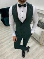 Mens Green 3 Piece Wedding Tuxedo Suit