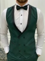 Mens Slim Fit Three Piece Green Wedding Suit