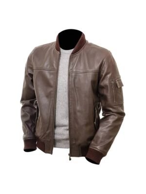 Mens Vintage Slim Fit Aviator Bomber Jacket