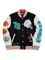 Miami Dolphins Throwback Varsity Jacket For Men And Women