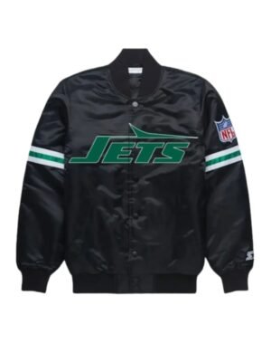 Starter New York Jets Black Vintage Satin Jacket