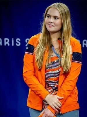 Princess Amalia Paris Olympic 2024 Orange Track Games Jacket