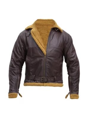 Mens RAF Sheepskin Shearling Aviator Pilot Jacket Leather