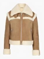 Womens Shearling Aviator Leather Jacket