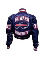 Howard University Bison Navy Blue Satin Jacket