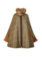 Shop TV-Series Under The Vines S03 Sarah Peirse Brown Plaid Cape Coat