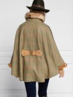 TV-Series Under The Vines S03 Sarah Peirse Brown Plaid Cape Coat