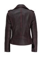 Women’s Brown Asymmetrical Biker Leather Jacket