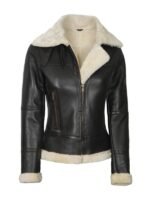 Women's Dark Brown Shearling Leather Jacket