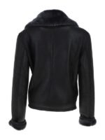 Womens Shearling Aviator Black Jacket