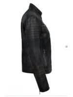 Women's Vintage Black Distressed Biker Leather Jacket