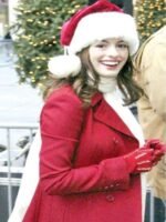 Anne Hathaway Red Christmas Party Trench Coat