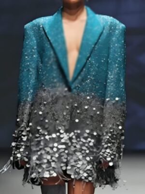 Real Housewives of Dubai S2 Chanel Ayan Sequin Blue Blazer