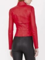 TV Series Emily In Paris S04 Lily Collins Red Leather Jacket