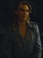 Hilary Swank Ordinary Angels Blue Leather Jacket