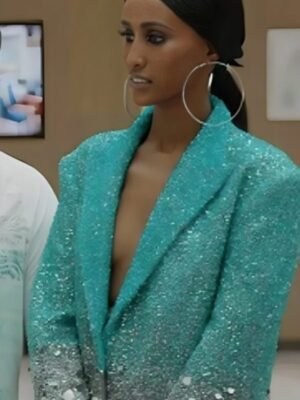 Chanel Ayan Real Housewives of Dubai S02 Blue Sequin Ombre Blazer