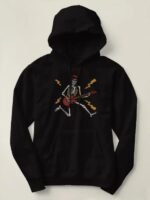 Halloween 2024 Skeleton Playing Guitar Hoodie