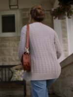 Lyndsy Fonseca The Magic of Lemon Drops 2024 Lolly Crochet Grey Cardigan